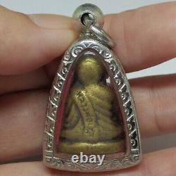 Phra Lp Ngern 1972 Rare Old Brass Thai Buddha Amulet Lucky Wealth Statue Pendant