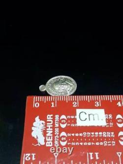 Phra Lp Thuad Talisman 3-code Mini Silver Plated Coin In Box Thai Buddha Amulet
