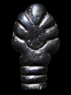 Phra Nak Prok Buddha Amulet Mekkapat Metal, Thai Antique Talisman Pendant