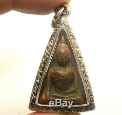 Phra Nangphaya Double Miracle Thai Antique Powerful Buddha Siam Amulet Pendant