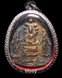 Phra Narai Song Puen Gilded Kru Wat Phra Sri Mahathat Thai Antique Buddha Amulet