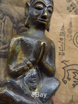 Phra Ngang Bucha Statue Panom, Ayutthaya Old 200 year Thai Buddha Amulet