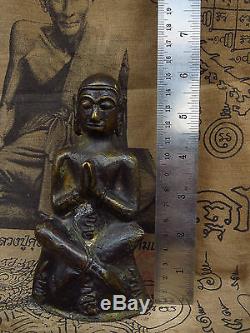 Phra Ngang Bucha Statue Panom, Ayutthaya Old 200 year Thai Buddha Amulet