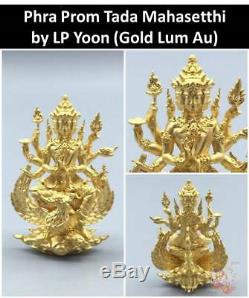 Phra Phom 4 Face Head Brahma LP Yoon Thai Buddha Amulet Luck Gold Power Magic