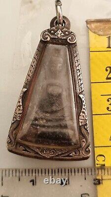 Phra Phong Suphan Buddha Amulet Benjapakee Wat Phra Si Rattana Mahathat silver C