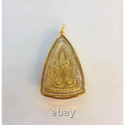 Phra Phuttha Chinnarat Buddha Thai Amulet 18K Solid Gold Frame Pendant Necklace