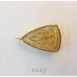 Phra Phuttha Chinnarat Buddha Thai Amulet 18K Solid Gold Frame Pendant Necklace
