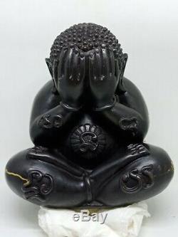 Phra Pidta Closing Eye Buddha Thai Amulet LP Rod Charm Talisman Wealth Statue #3