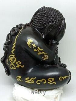 Phra Pidta Closing Eye Buddha Thai Amulet LP Rod Charm Talisman Wealth Statue #3