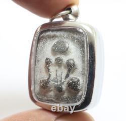 Phra Pidta Graduk Phii Black Amulet 1942 Close Eyes Buddha Thai Antique Pendant