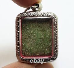 Phra Pidta Graduk Phii Green Amulet 1942 Close Eyes Buddha Thai Antique Pendant