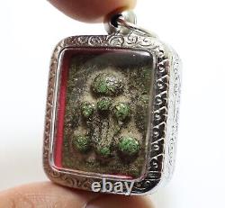 Phra Pidta Graduk Phii Green Amulet 1942 Close Eyes Buddha Thai Antique Pendant