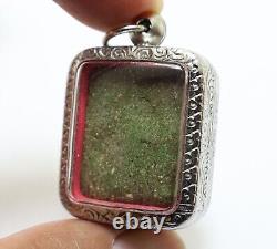 Phra Pidta Graduk Phii Green Amulet 1942 Close Eyes Buddha Thai Antique Pendant