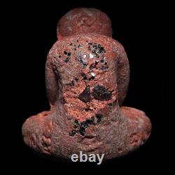 Phra Pidta LP Dam Wat Mai, Thai Herb Talisman Buddha Amulet, with Sacred Mineral