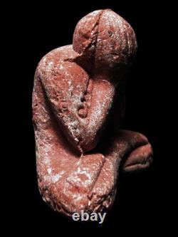 Phra Pidta LP Dam Wat Mai, Thai Herb Talisman Buddha Amulet, with Sacred Mineral