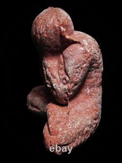 Phra Pidta LP Dam Wat Mai, Thai Herb Talisman Buddha Amulet, with Sacred Mineral