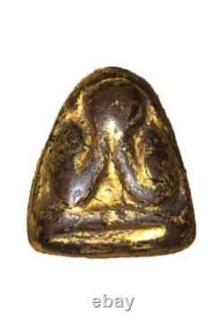 Phra Pidta LP Kaew Kesaro Old Silver Case Pendant Talisman Thai Buddha Amulet