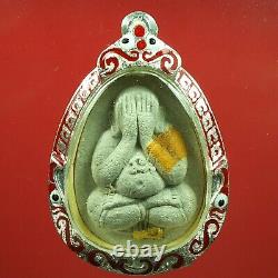Phra Pidta LP Koon wat banrai Roon sa-ra-pad-dee, Thai buddha amulet& Card#1