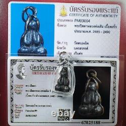 Phra Pidta Luang Phor Derm Wat NongPo BE. 2485, thai buddha amulet. Card. #10