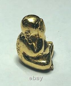 Phra Pidta PumPui LP Koon BE. 2556 Thai Talisman Amulet Buddha Gold Case K354