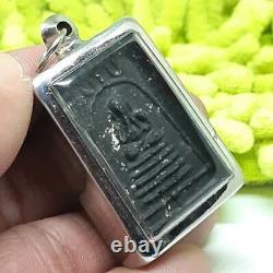 Phra Pidta old Thai Amulet Closing Eyes Buddha Love Luck Charm talisman Pendant