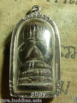 Phra Pit Ta(Pitta) L P Sok, Wat Pakklong, Thai Buddha, Silver case, protection