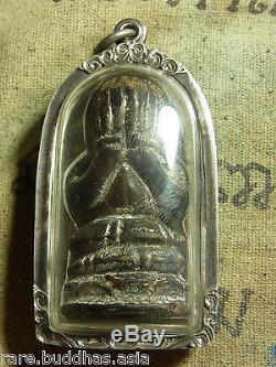 Phra Pit Ta(Pitta) L P Sok, Wat Pakklong, Thai Buddha, Silver case, protection