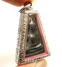 Phra Pong Supan Makasit Leklai Thai Magic Metal Buddha Protection Amulet Pendant