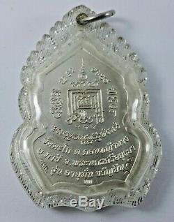Phra Rian Silver Luang Por Ruay Pasathico Thai Buddha Amulet Power Magic Coin