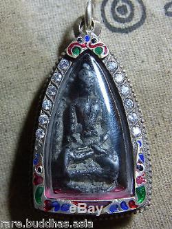 Phra Rod, Kru Wat Mahawan, Lamphun, Phim Yai, Thai Buddha Amulet, silver Case