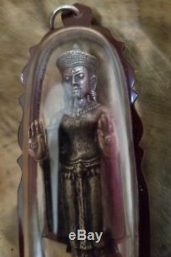 Phra Ruang Amulet with Stand Rare Antique! Thai Amulet Chai Ngang Buddha