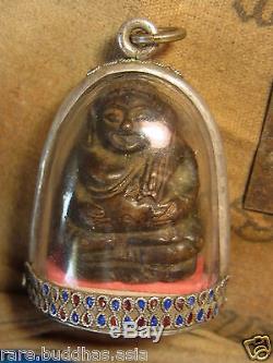 Phra Sangkachai Chiang San around 2-300 year beautiful Silver case Thai Buddha