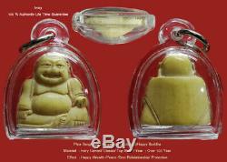 Phra Sangkatjai Happy Buddha Antigue Crafts Magic Beautiful Real Thai Amulet