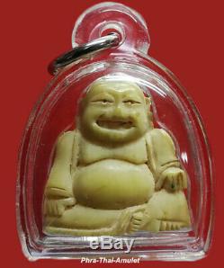 Phra Sangkatjai Happy Buddha Antigue Crafts Magic Beautiful Real Thai Amulet