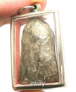 Phra Shinaraj Sema Leaf Buddha Antique Real Thai Black Amulet Lucky Rich Pendant