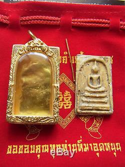 Phra Somdej Arjarn Toh Kru Wat Phra Kaew Bangkok Buddha real Thai gold case