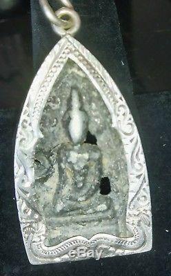 Phra Somdej Back Chinese Character Talisman Magic Thai Buddha Antique Amulet