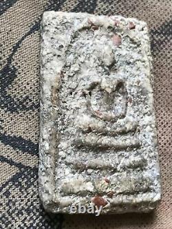 Phra Somdej Bang Khunphrom, over 160 yr old Thai Buddha Amulet Silver Casing