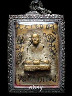 Phra Somdej Buddha Takrut Base LP Kuai Portrait Yantra Unique Buddhist Pendant