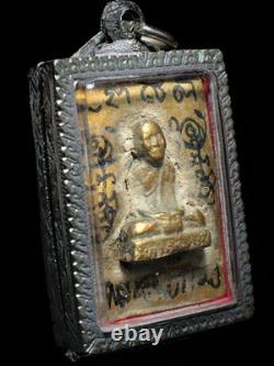 Phra Somdej Buddha Takrut Base LP Kuai Portrait Yantra Unique Buddhist Pendant Phra Somdej Buddha Takrut Base LP Kuai Portrait Yantra Unique Buddhist Pendant