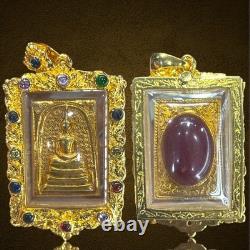 Phra Somdej Gold Color Thai Buddha Amulet Case Powerful