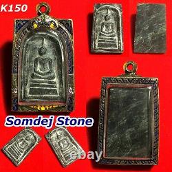 Phra Somdej LP Toh Stone Relics Thai Buddha Amulet Pendant Talisman Wealth M112