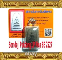 Phra Somdej Pokdeng LP Pina Lucky Charm Thai Buddha Amulet Certificate