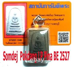 Phra Somdej Pokdeng LP Pina Lucky Charm Thai Buddha Amulet Certificate