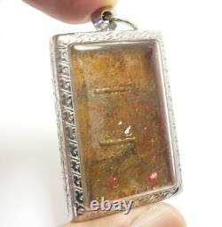 Phra Somdej Red Stone Takrut Blessed 1967 Wat Rakang Thai Buddha Amulet Pendant