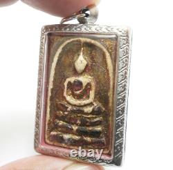 Phra Somdej Red Stone Takrut Blessed 1967 Wat Rakang Thai Buddha Amulet Pendant