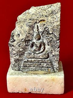 Phra Somdej Relics Holy Stone 300 Yod Carved Phra Tat Thai Buddha Amulet M119