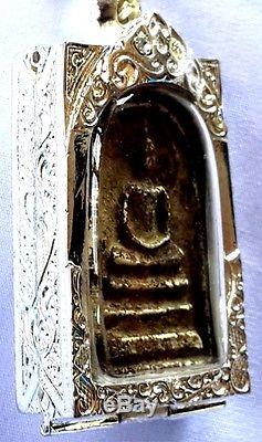 Phra Somdej Toh Bangkhunprom Buddha Phim Sendai Silver Case Thai Amulet