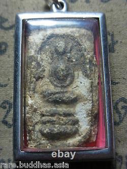 Phra Somdej, Wat Ket Chaiyo, Angthong, 3 based mold 160yr Thai Buddha amulet RARE