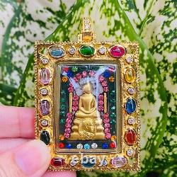 Phra Somdet LP Jade Bu Gold Thai Amulet Buddha pendant rare old